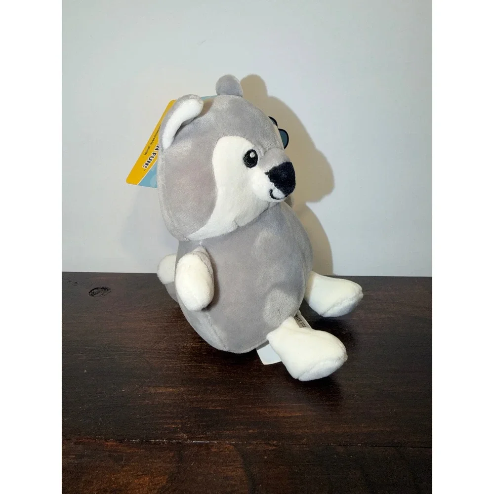 WelloBeez Buds Husky Dog Plush Antimicrobial Washable Grey White Stuffed‎ Animal